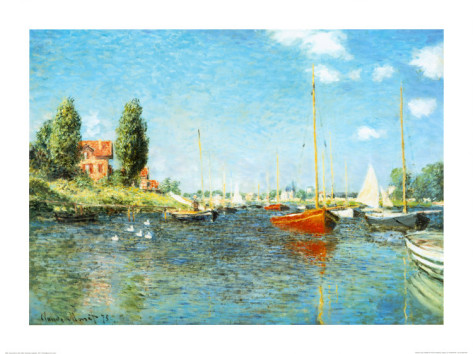 Red Boats At Argenteuil, C.1875-Claude Monet Painting